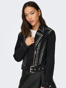 ONLY Denim jacket with belt -Black - 15300529