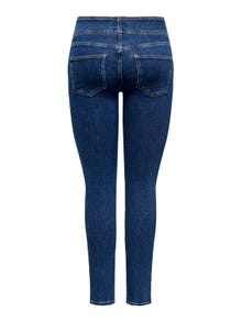 ONLY Skinny Fit Hohe Taille Jeans -Dark Blue Denim - 15300533