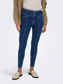 ONLY Skinny Fit Hög midja Jeans -Dark Blue Denim - 15300533