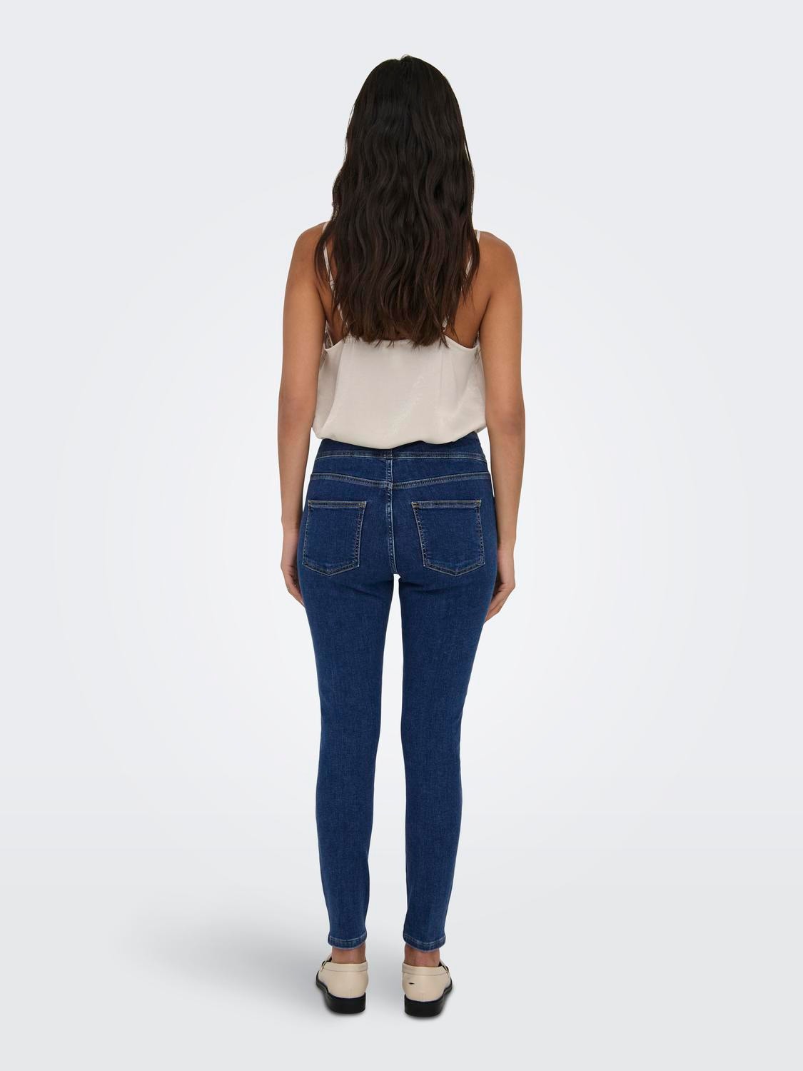 ONLY Skinny Fit Høy midje Jeans -Dark Blue Denim - 15300533