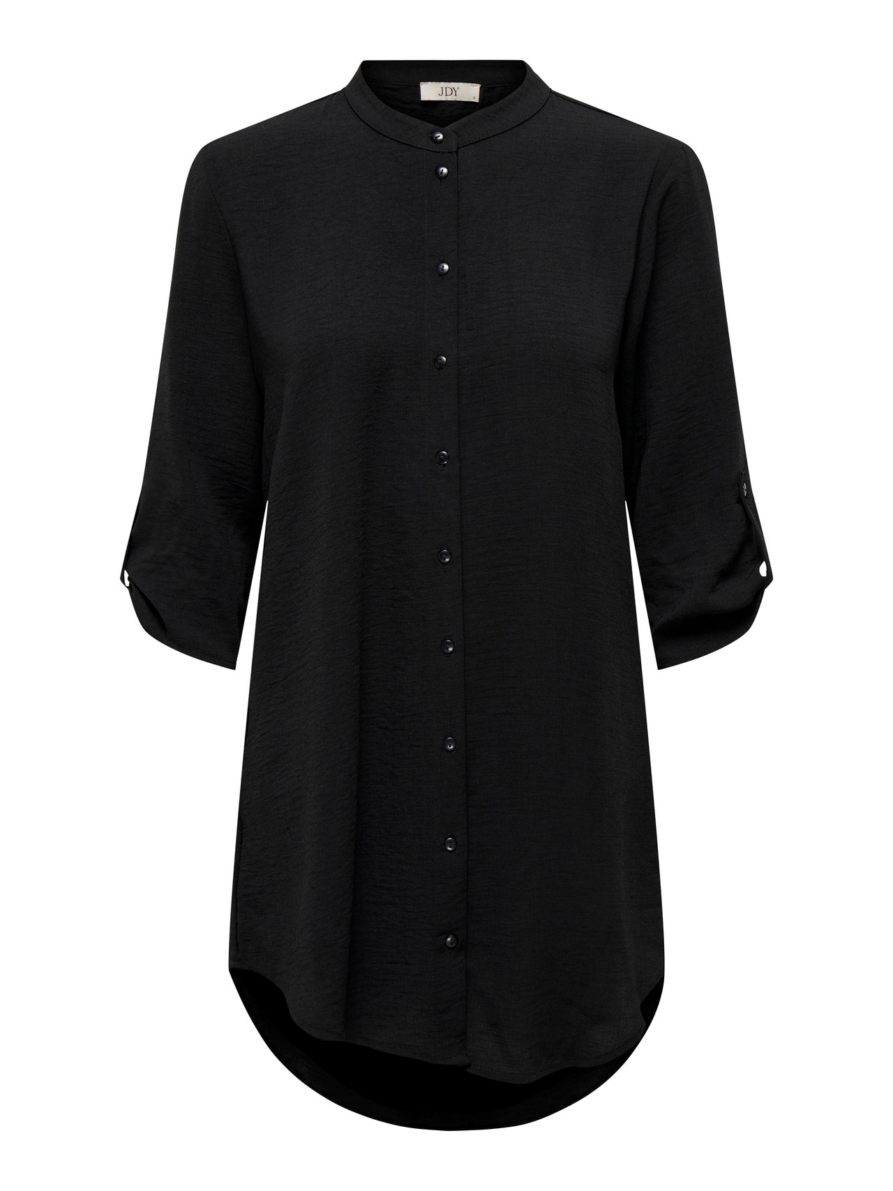 ONLY Mini shirt dress with china collar -Black - 15300541