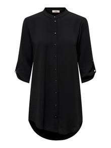 ONLY Regular Fit China Collar Fold-up cuffs Shirt -Black - 15300541
