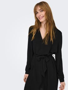 ONLY Mini dress with v-neck -Black - 15300554