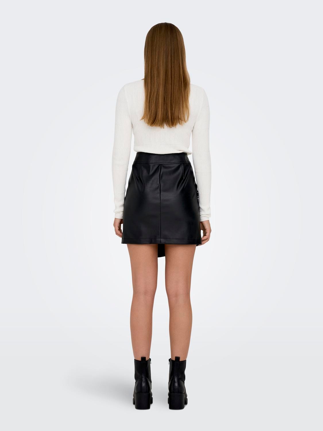 mini Faux leather skirt | Black | ONLY®