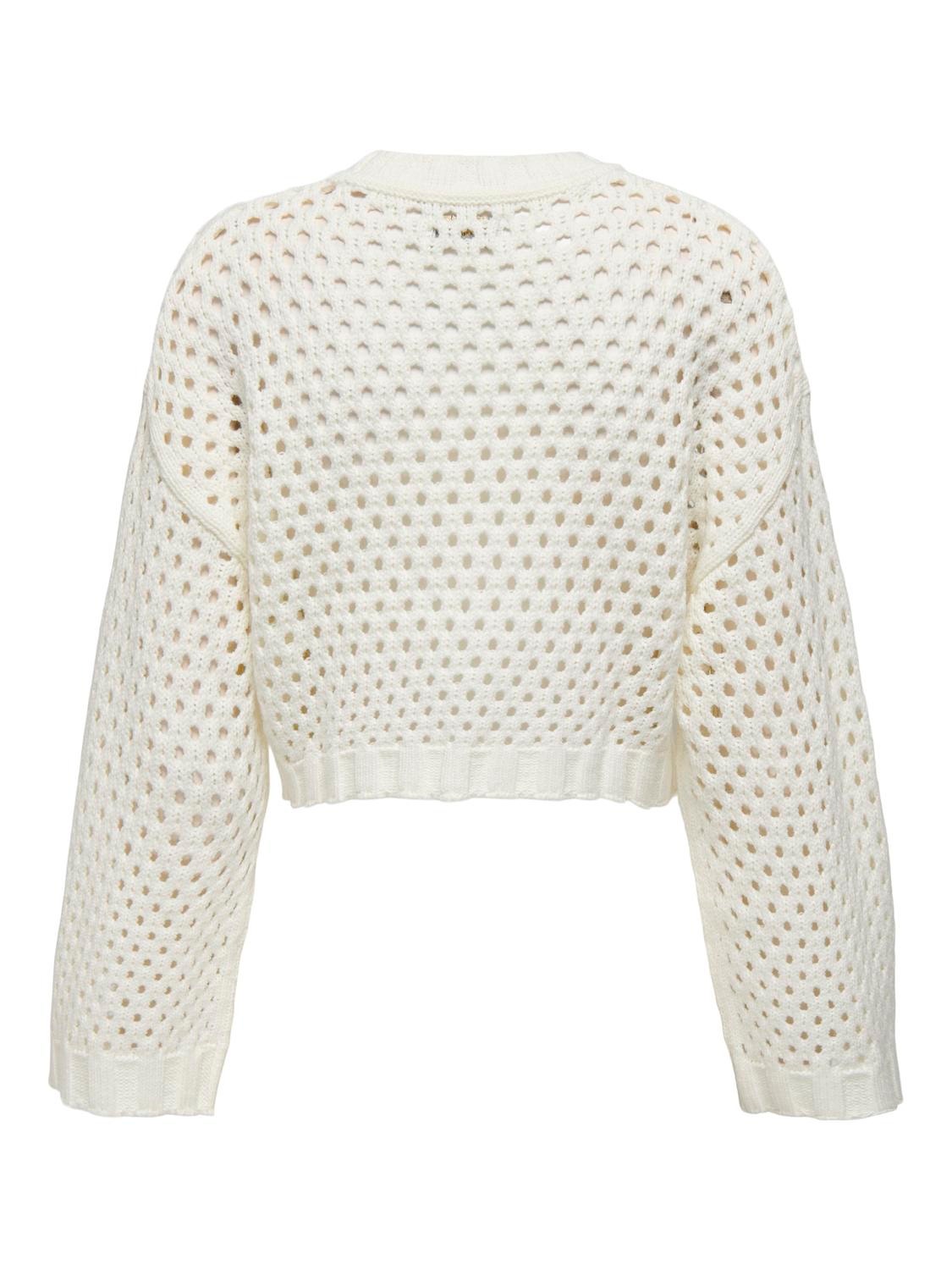 ONLY Cropped knit pullover -Marshmallow - 15300575