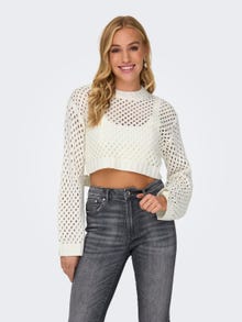 ONLY Pull-overs Regular Fit Col rond Épaules tombantes -Marshmallow - 15300575