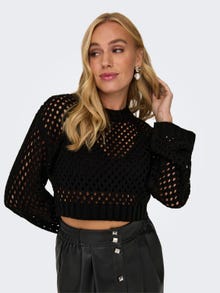 ONLY Cropped knit pullover -Black - 15300575