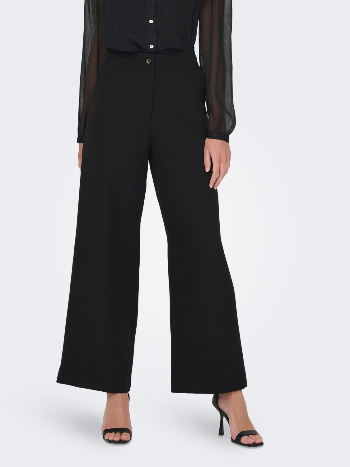ONLY Pantalons Regular Fit Taille moyenne -Black - 15300584
