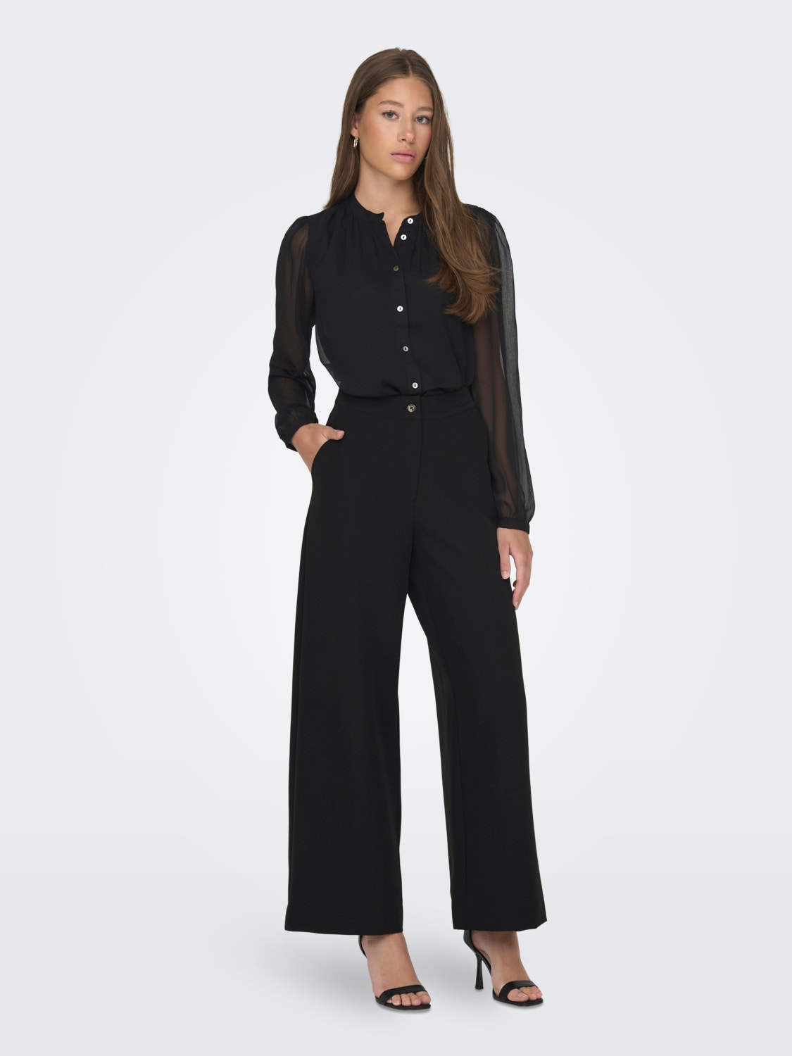 ONLY Pantalons Regular Fit Taille moyenne -Black - 15300584