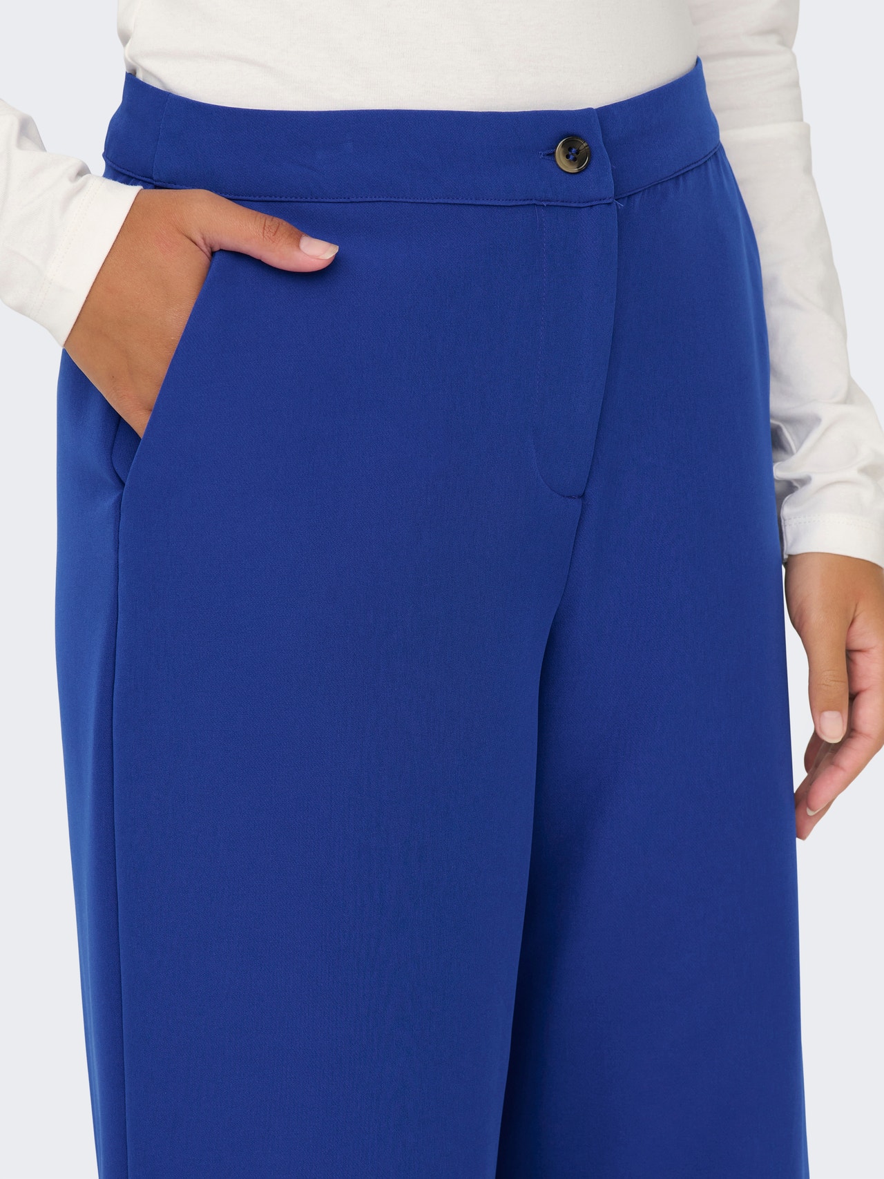 ONLY Regular Fit Mid waist Trousers -Surf the Web - 15300584