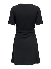 ONLY Locker geschnitten V-Ausschnitt Kurzes Kleid -Black - 15300588