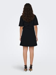 ONLY Vestido corto Corte loose Cuello en V -Black - 15300588