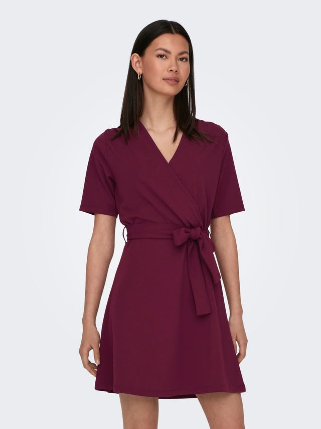 ONLY Mini v-neck wrap dress - 15300588