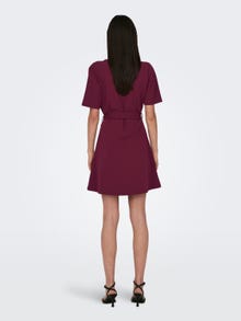 ONLY mini v-hals Wrap kjole -Windsor Wine - 15300588