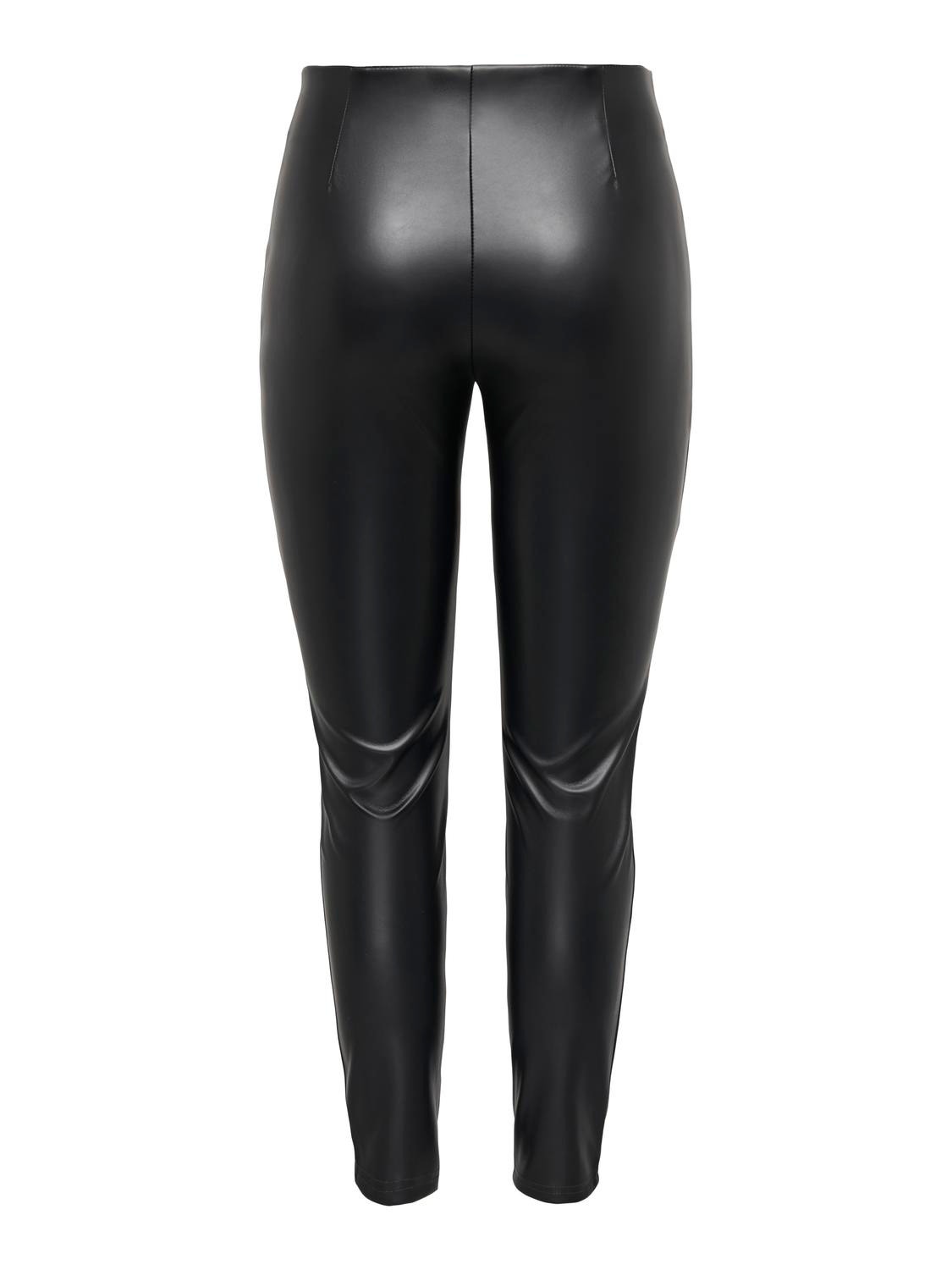 ONLY Coatede tætsiddende leggings -Black - 15300607