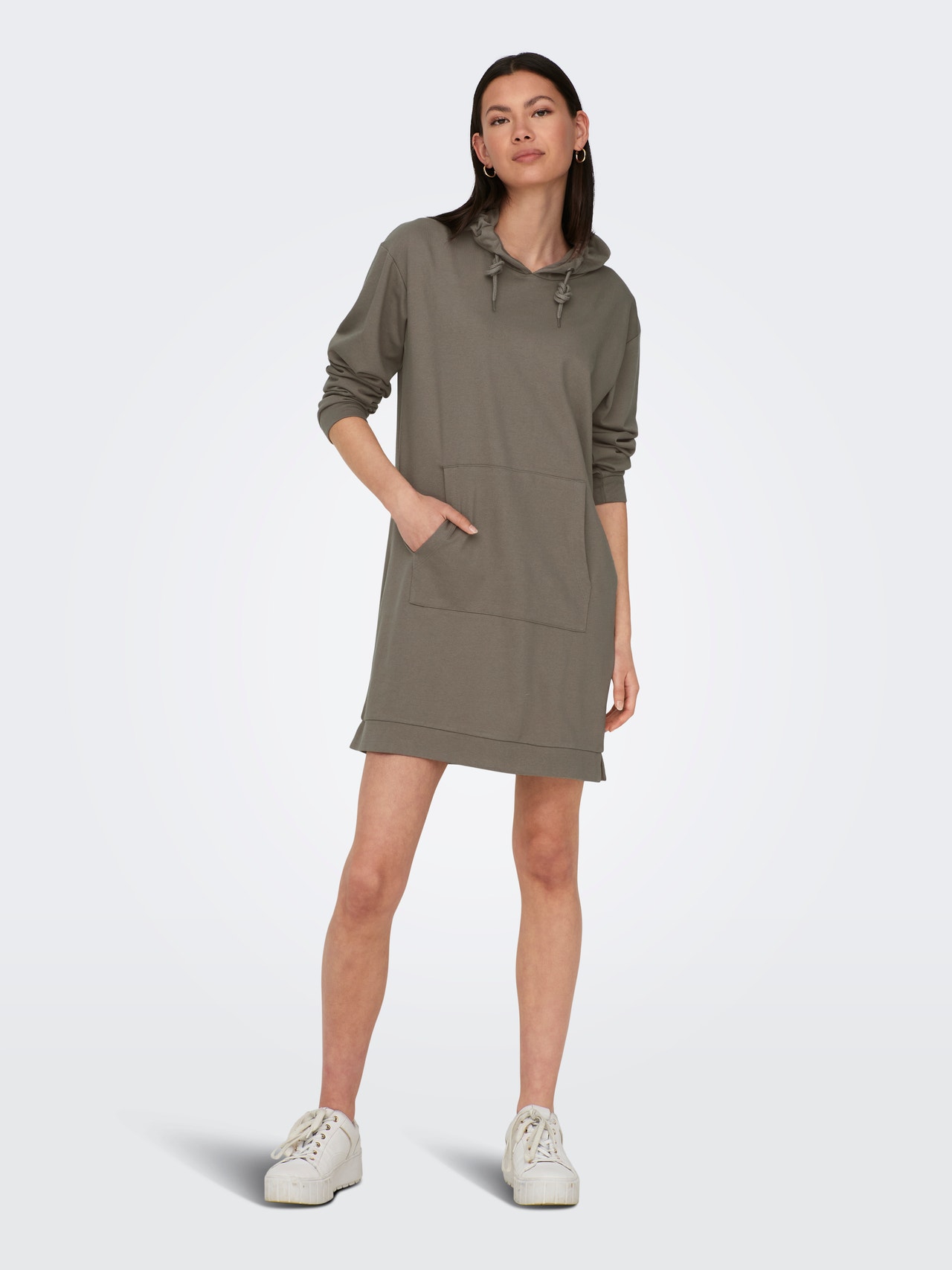 ONLY Sweat dress with o-neck -Driftwood - 15300623