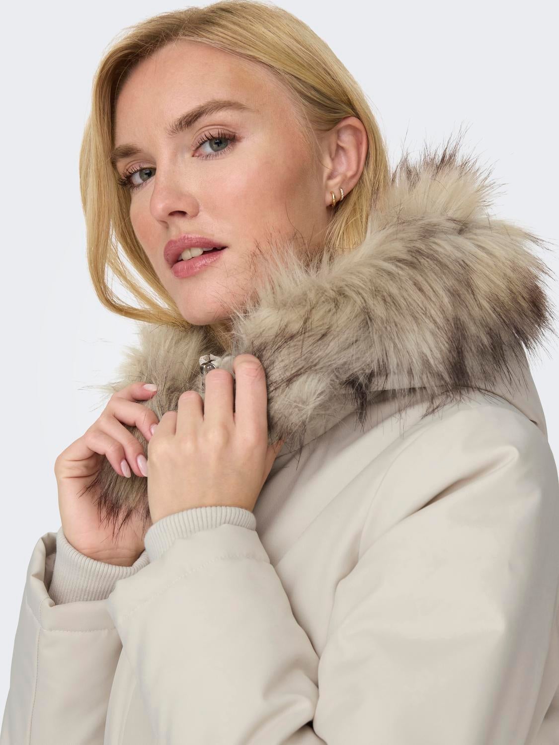 Calvin klein store faux fur parka