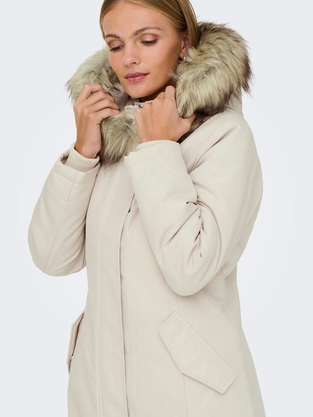 Only - Parka Donna New Starline Con Cappuccio In Pelliccia Nera - Foto 14