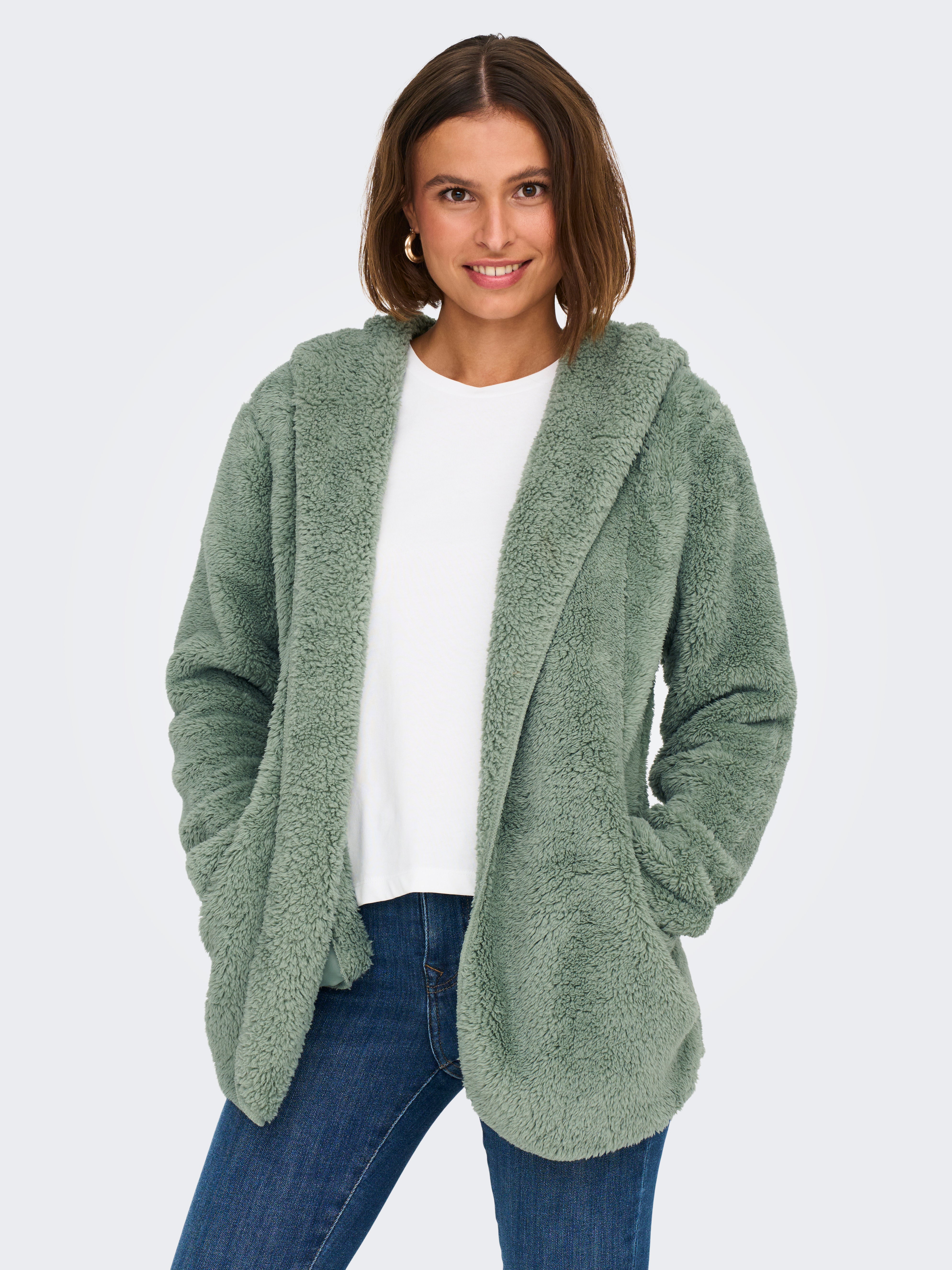 ONLCONTACT Teddyfell Jacke | Mittelgrün | ONLY®