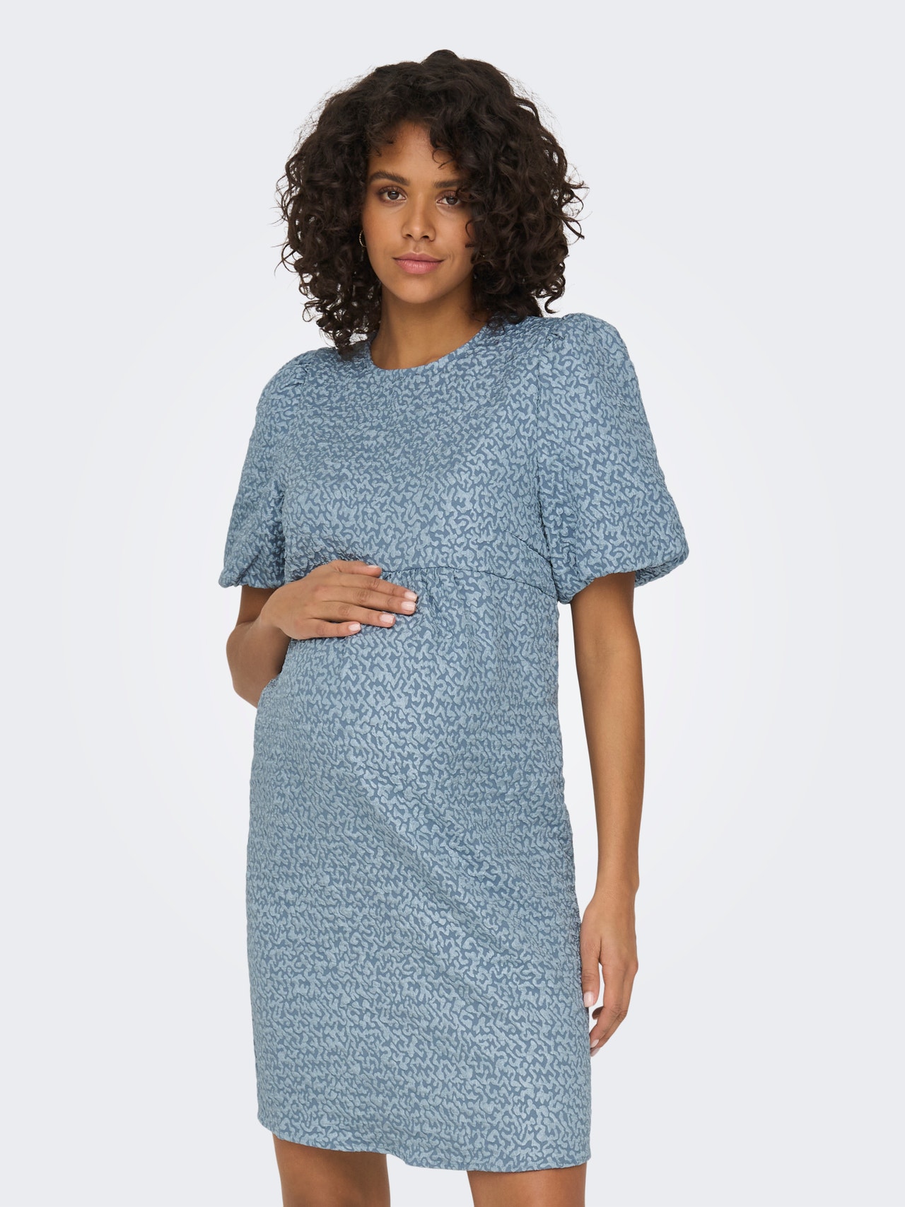 ONLY Mama puff sleeve dress -Blue Mirage - 15300638