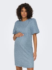 ONLY Vestido corto Corte regular Cuello redondo -Blue Mirage - 15300638