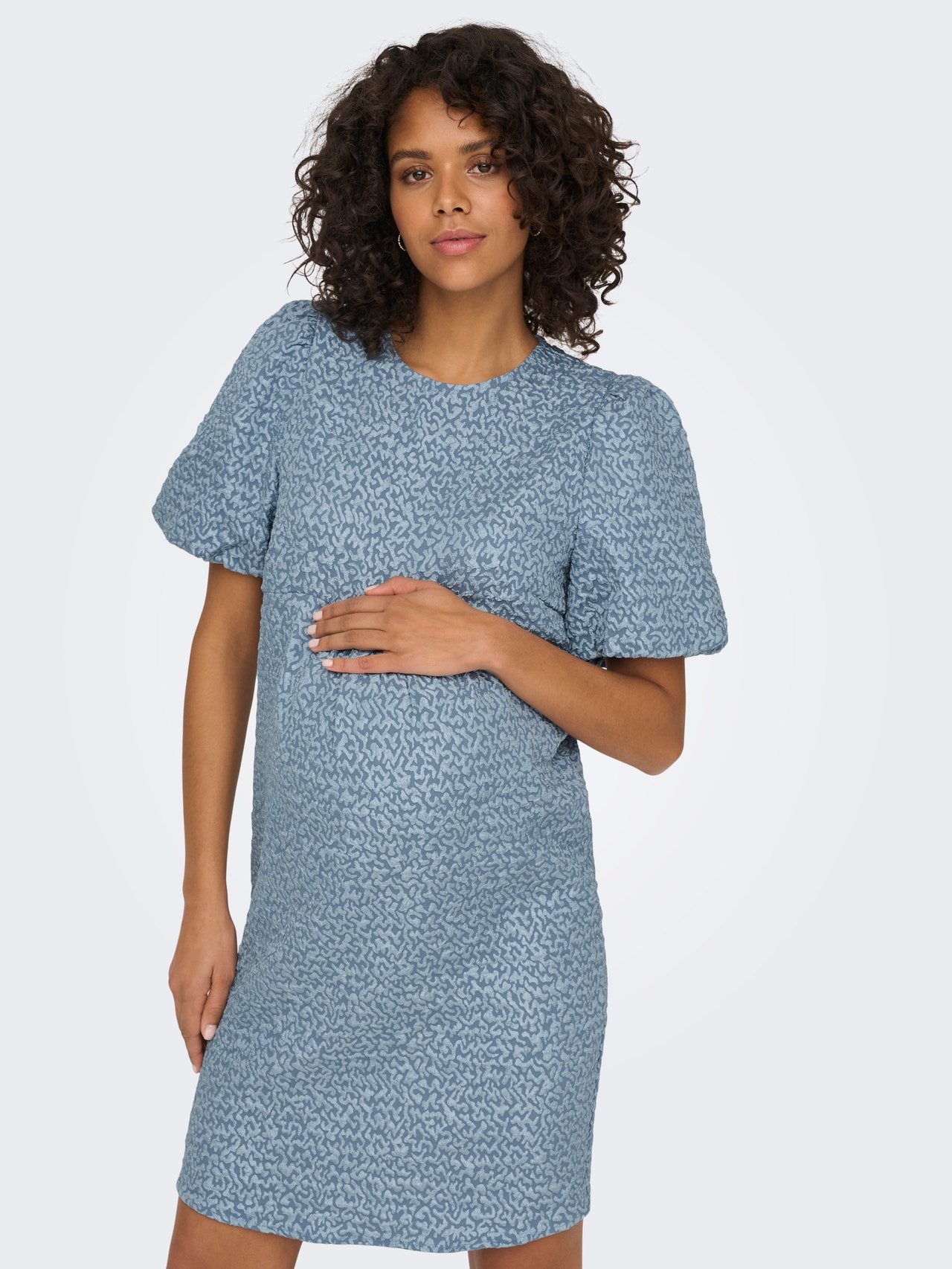 ONLY Mama puff sleeve dress -Blue Mirage - 15300638