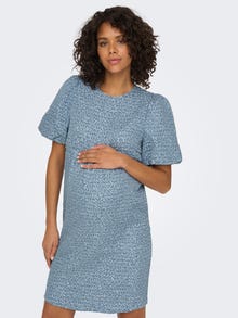 ONLY Normal geschnitten Rundhals Kurzes Kleid -Blue Mirage - 15300638