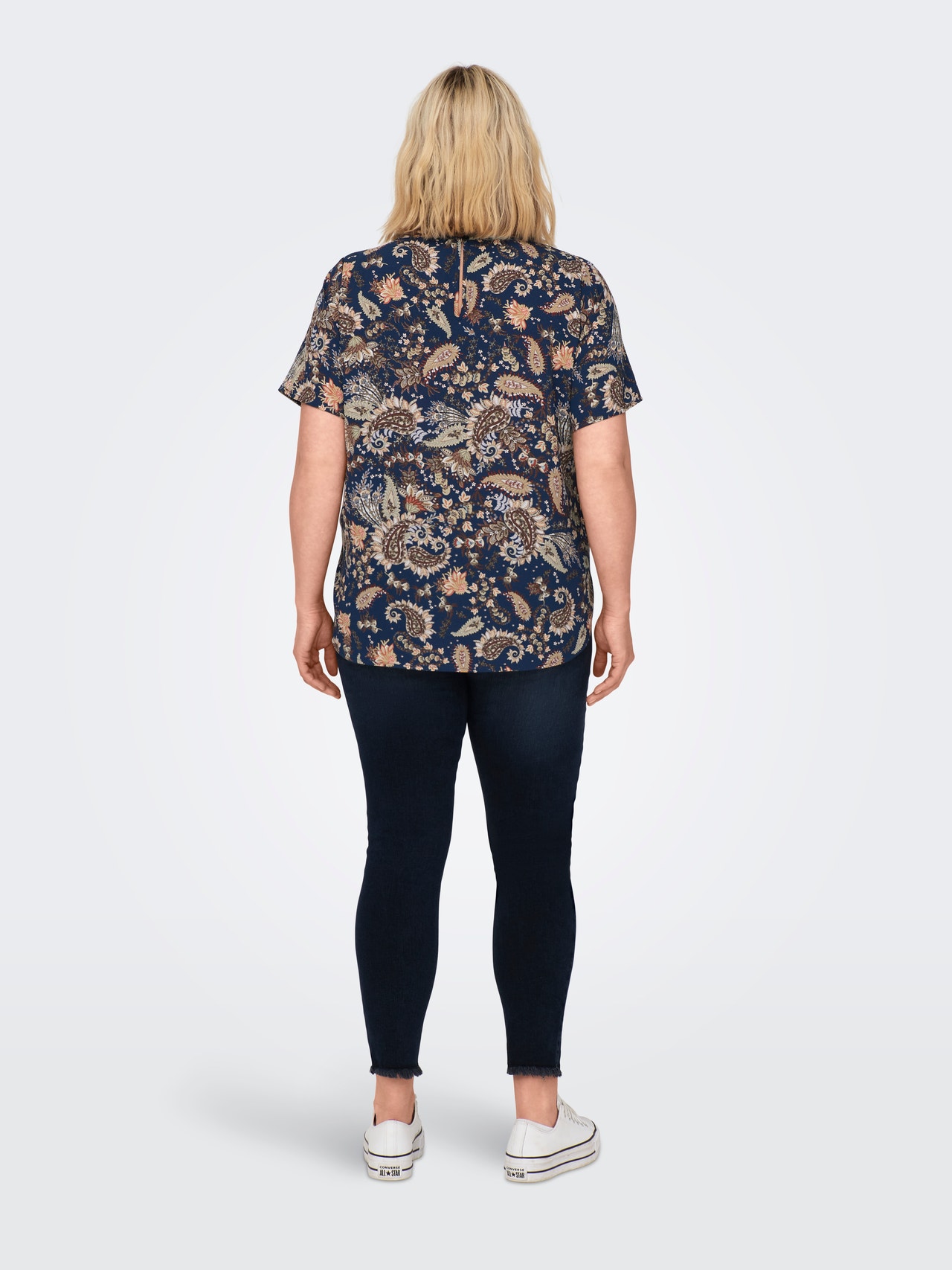 ONLY Curvy printed top -Twilight Blue - 15300676
