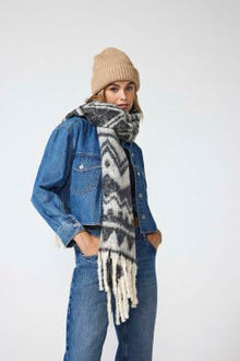 ONLY Knitted scarf -Dark Grey Melange - 15300677