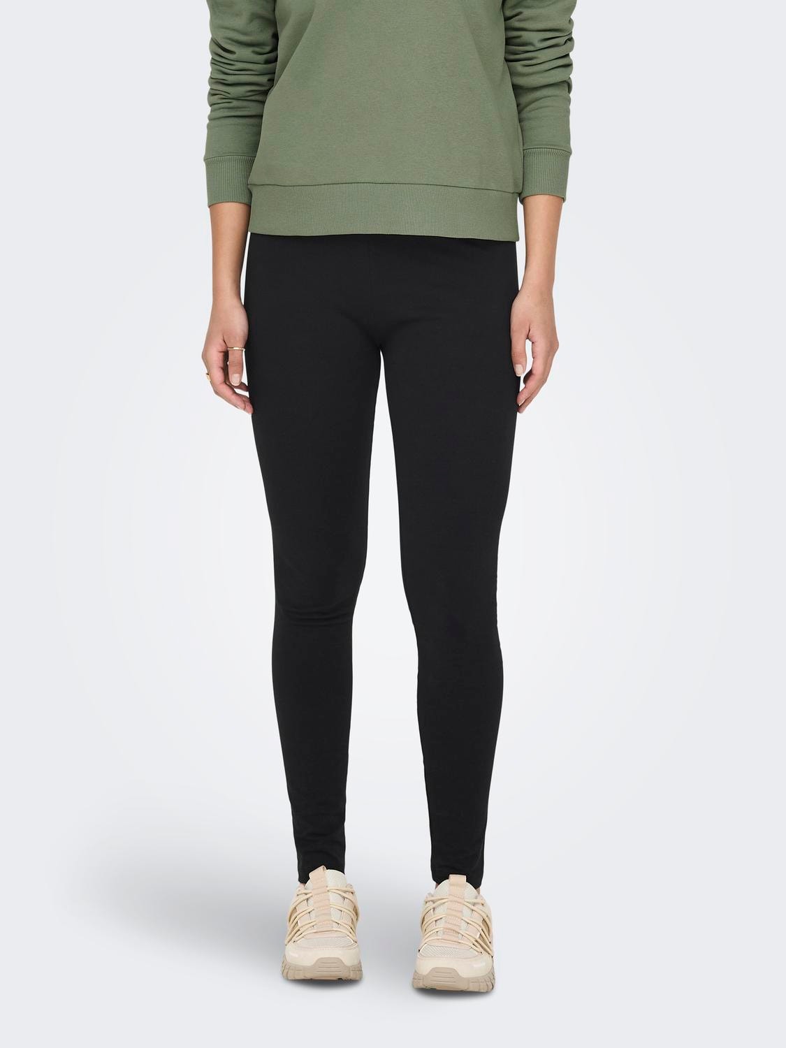 ONLY Leggings Tight Fit Taille moyenne -Black - 15300690