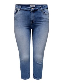 ONLY CARWILLY Mid waist capri Skinny Fit Jeans -Medium Blue Denim - 15300751