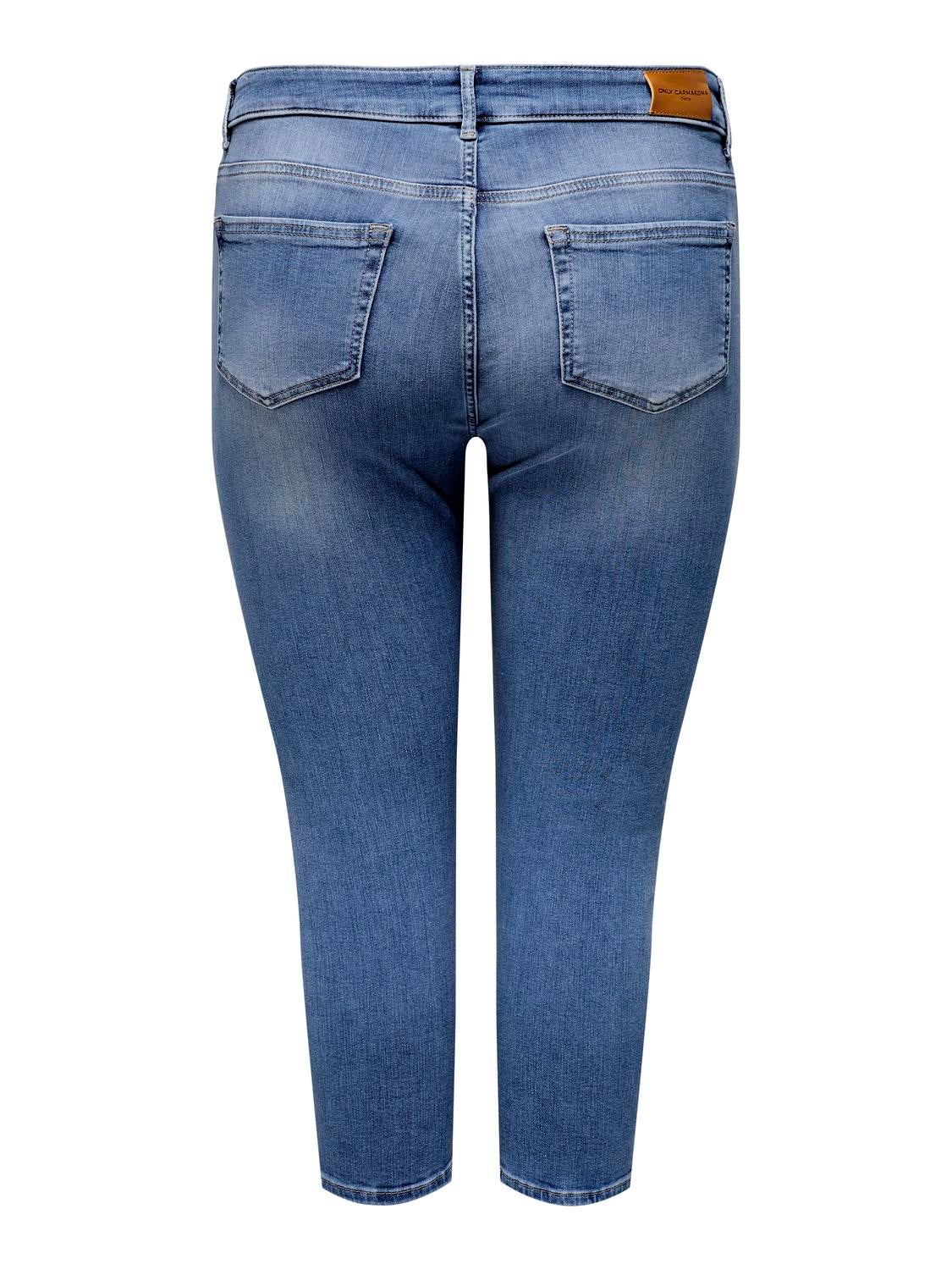 Thumbnail - Carwilly Mittlere Taille Capri Skinny Fit Jeans