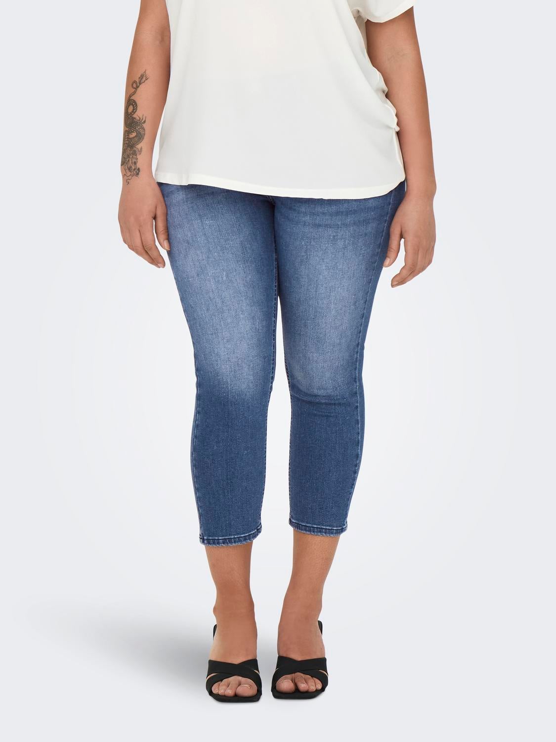 Carwilly Mittlere Taille Capri Skinny Fit Jeans