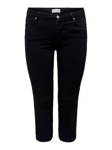 ONLY CARWILLY Mid waist capri Skinny Fit Jeans -Black Denim - 15300751