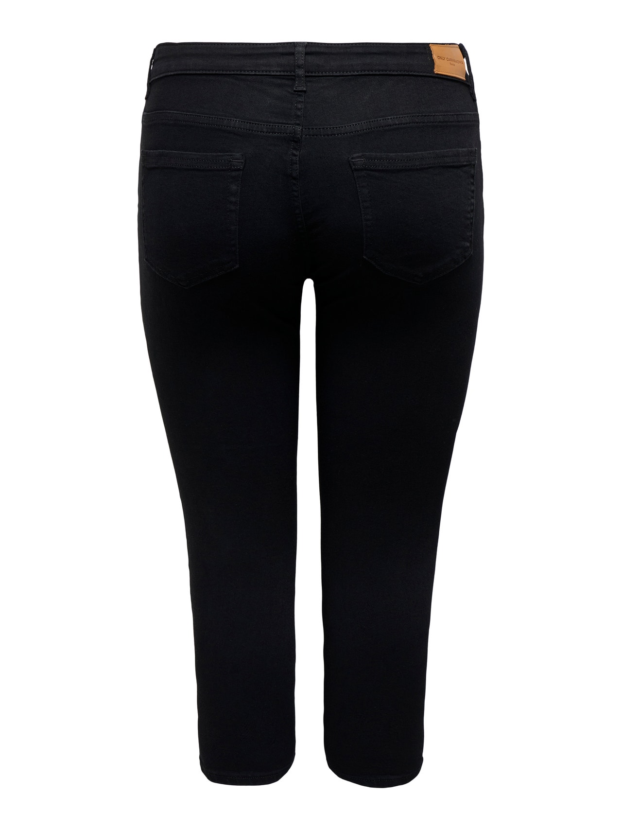 ONLY CARWILLY Mid waist capri Skinny Fit Jeans -Black Denim - 15300751