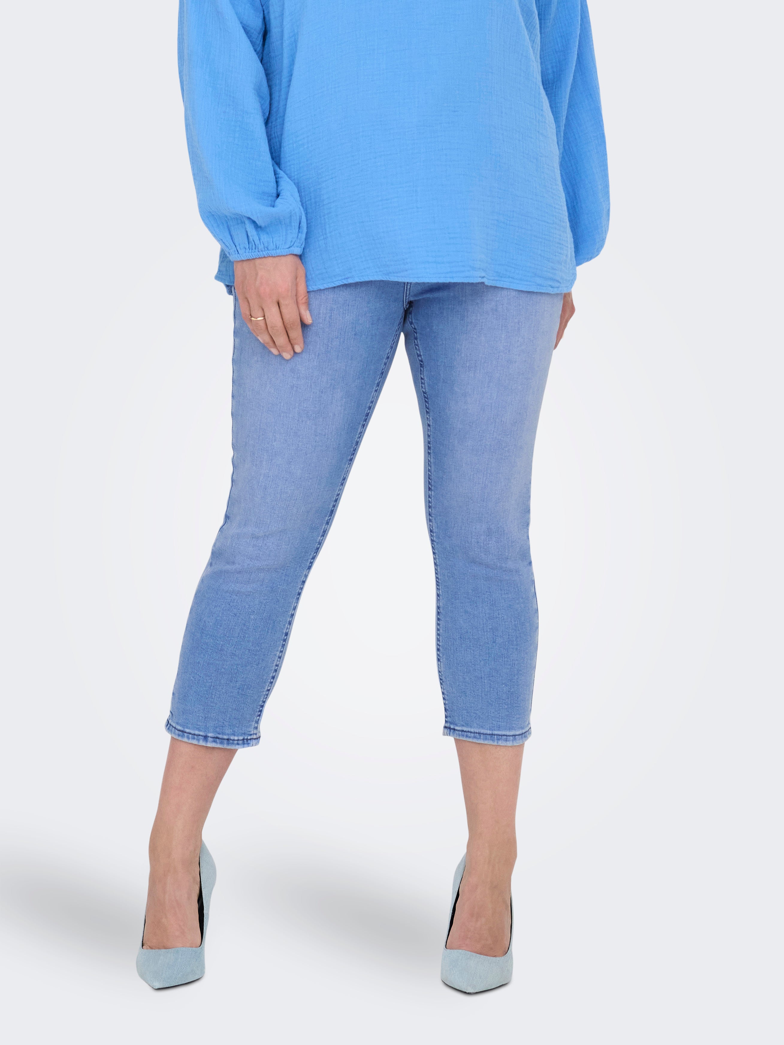 Carwilly Mittlere Taille Capri Skinny Fit Jeans