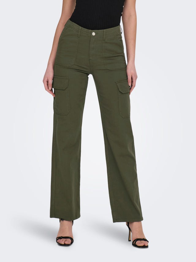 ONLY High waisted cargo trousers - 15300808