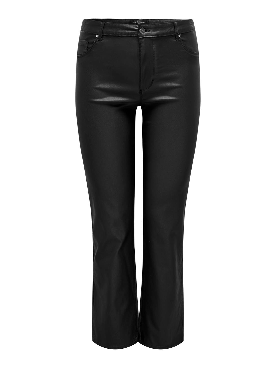 ONLY Pantalons Slim Straight Fit Taille haute -Black - 15300881