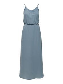ONLY Vestido largo Corte regular Cuello redondo -Blue Mirage - 15300912