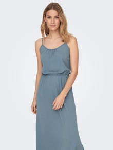 ONLY Normal geschnitten Rundhals Langes Kleid -Blue Mirage - 15300912