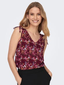 ONLY V-Neck Top With Strap Details -Chocolate Truffle - 15300913