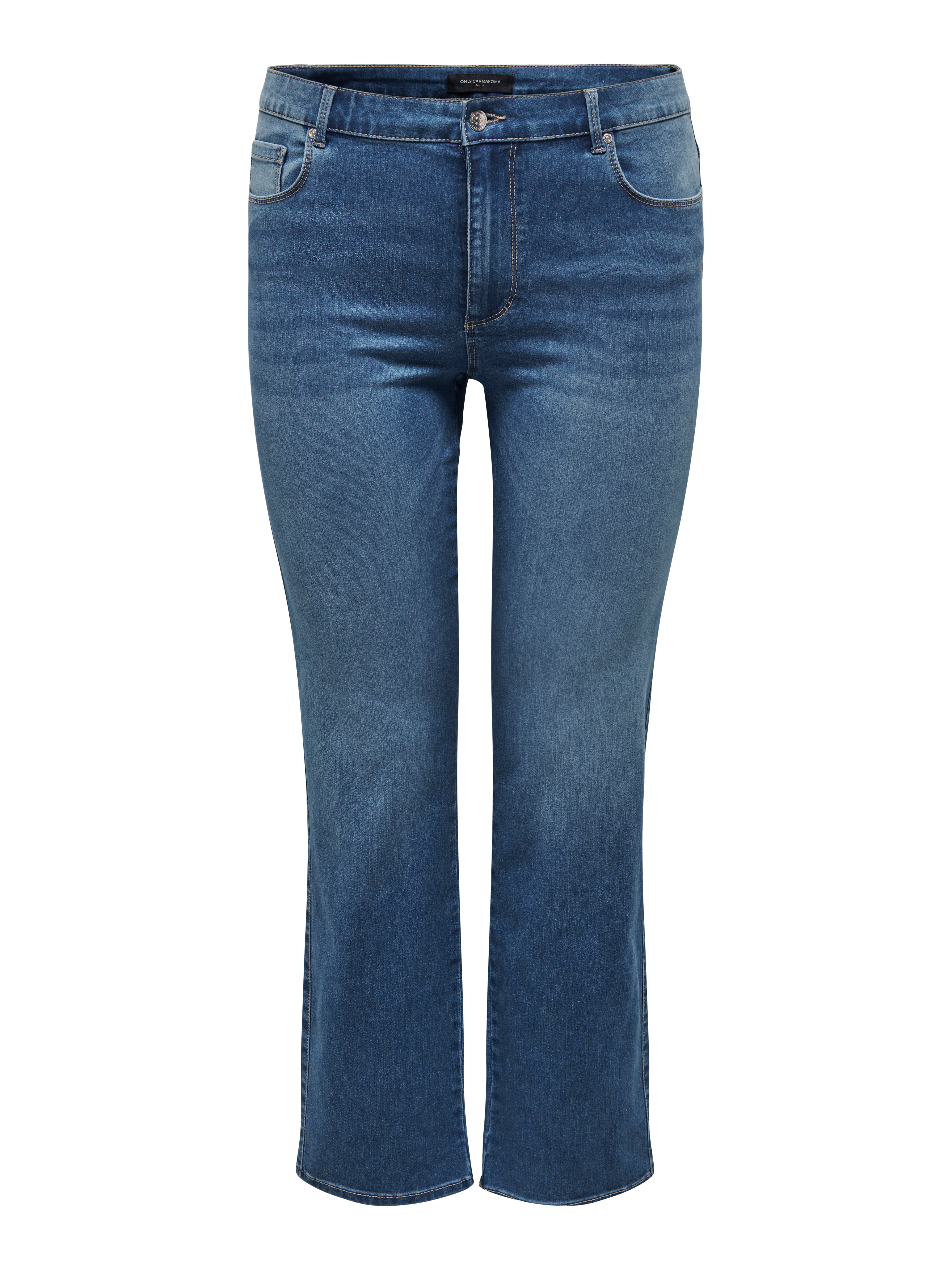 Thumbnail - Caraugusta Hohe Taille Gerade Geschnitten Jeans