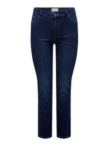 ONLY Straight Fit Høy midje Jeans -Dark Blue Denim - 15300925
