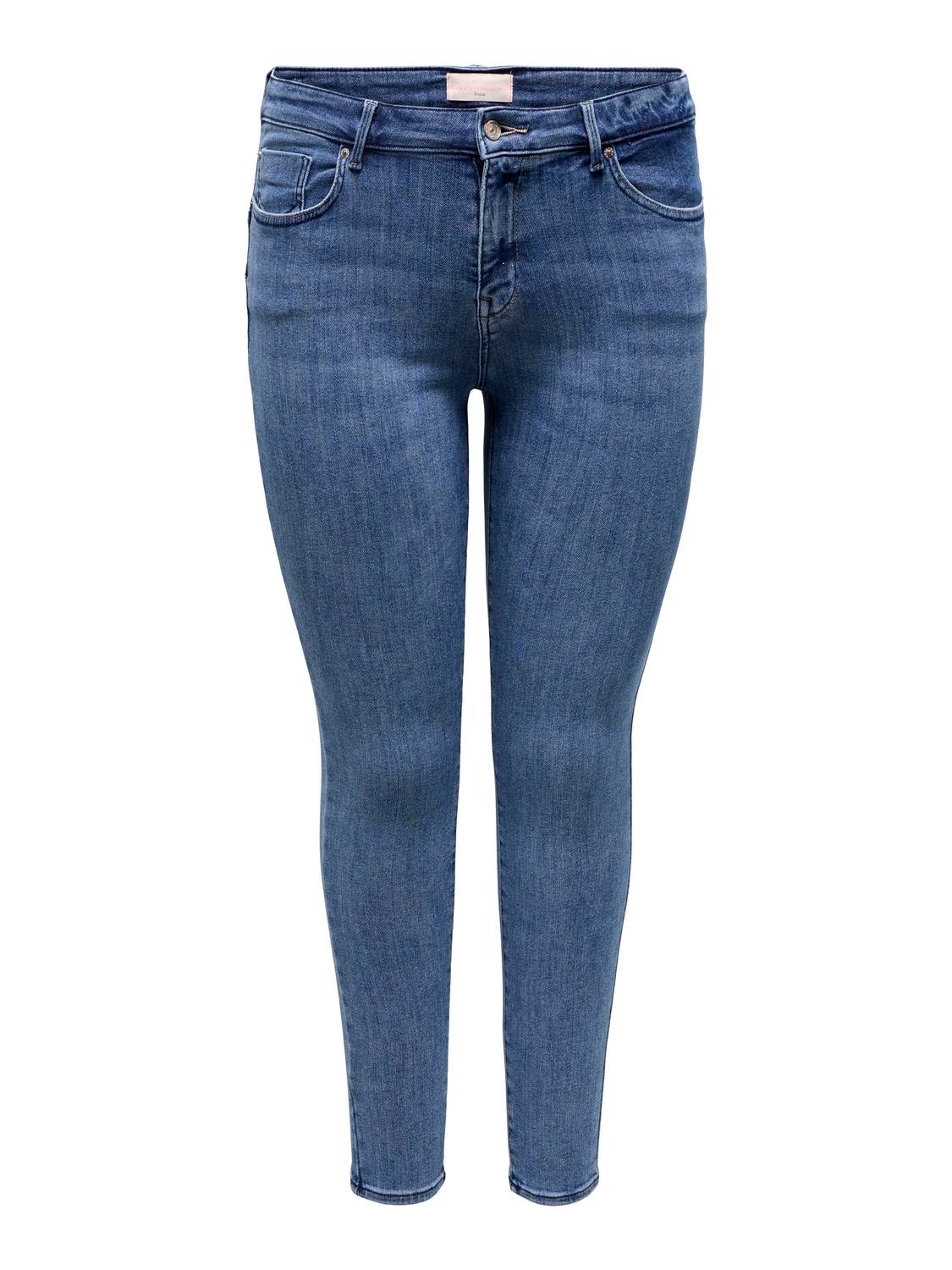 ONLY Skinny Fit Mid waist Jeans -Dark Medium Blue Denim - 15300955