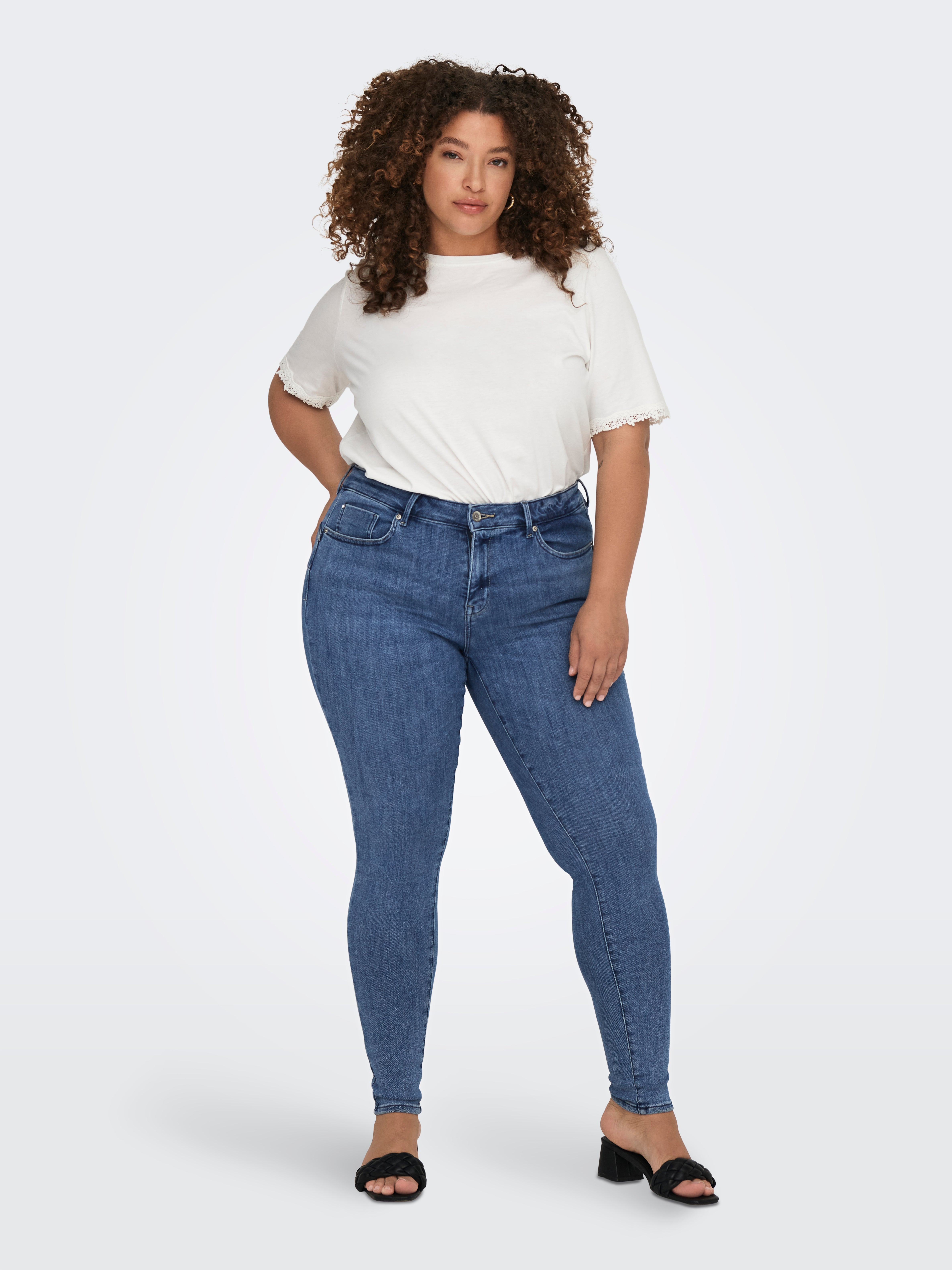 CARPOWER Mittlere Taille Skinny Fit Jeans | Mittelblau | ONLY®