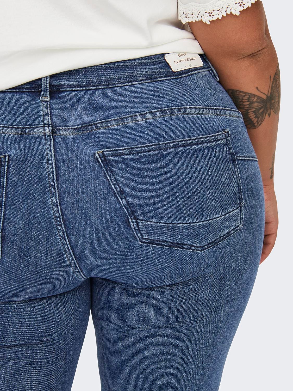 ONLY Krój skinny Średnia talia Jeans -Dark Medium Blue Denim - 15300955
