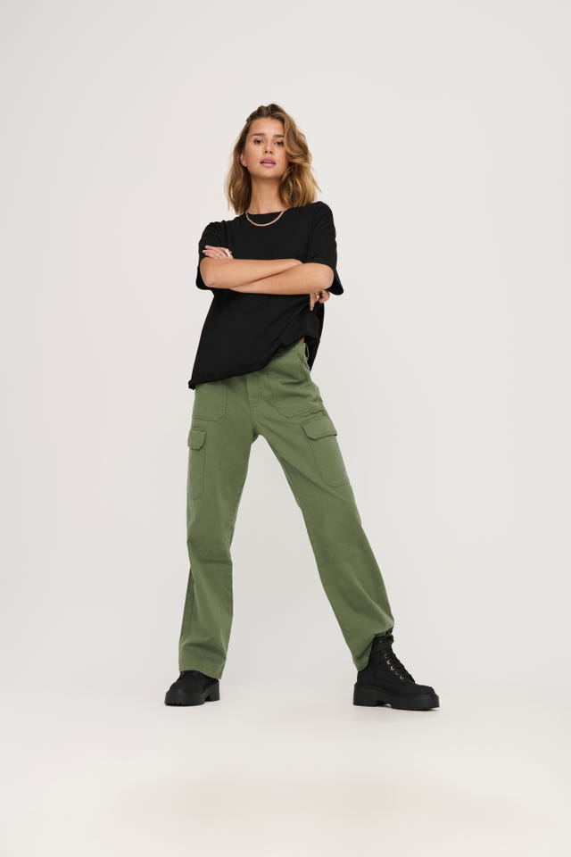 ONLY Pantalons Loose Fit Taille haute - 15300976