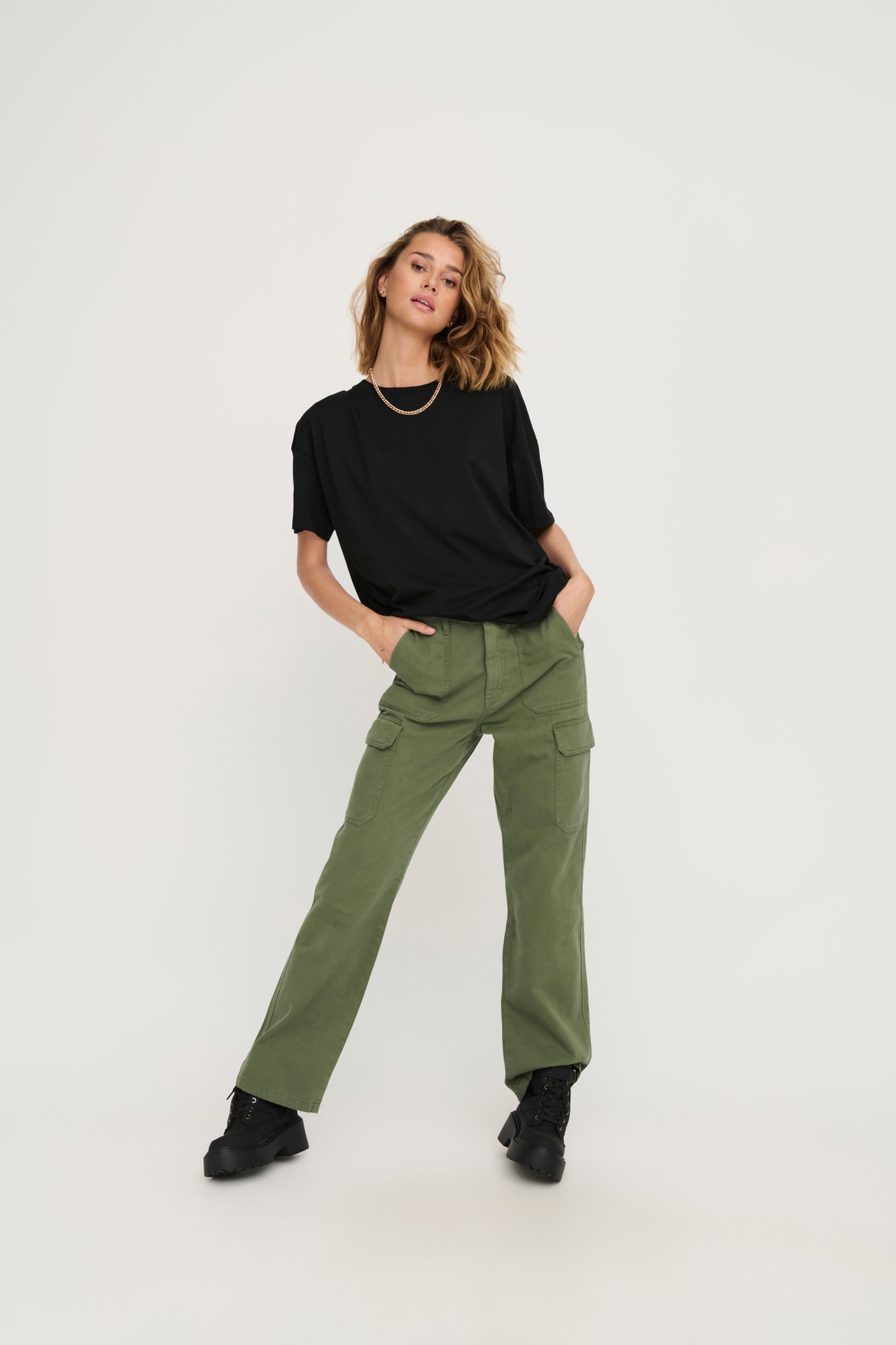 ONLY Pantalons Loose Fit Taille haute -Kalamata - 15300976