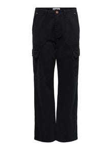 ONLY cargo pants with high waist -Black - 15300976