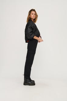 ONLY cargo pants with high waist -Black - 15300976